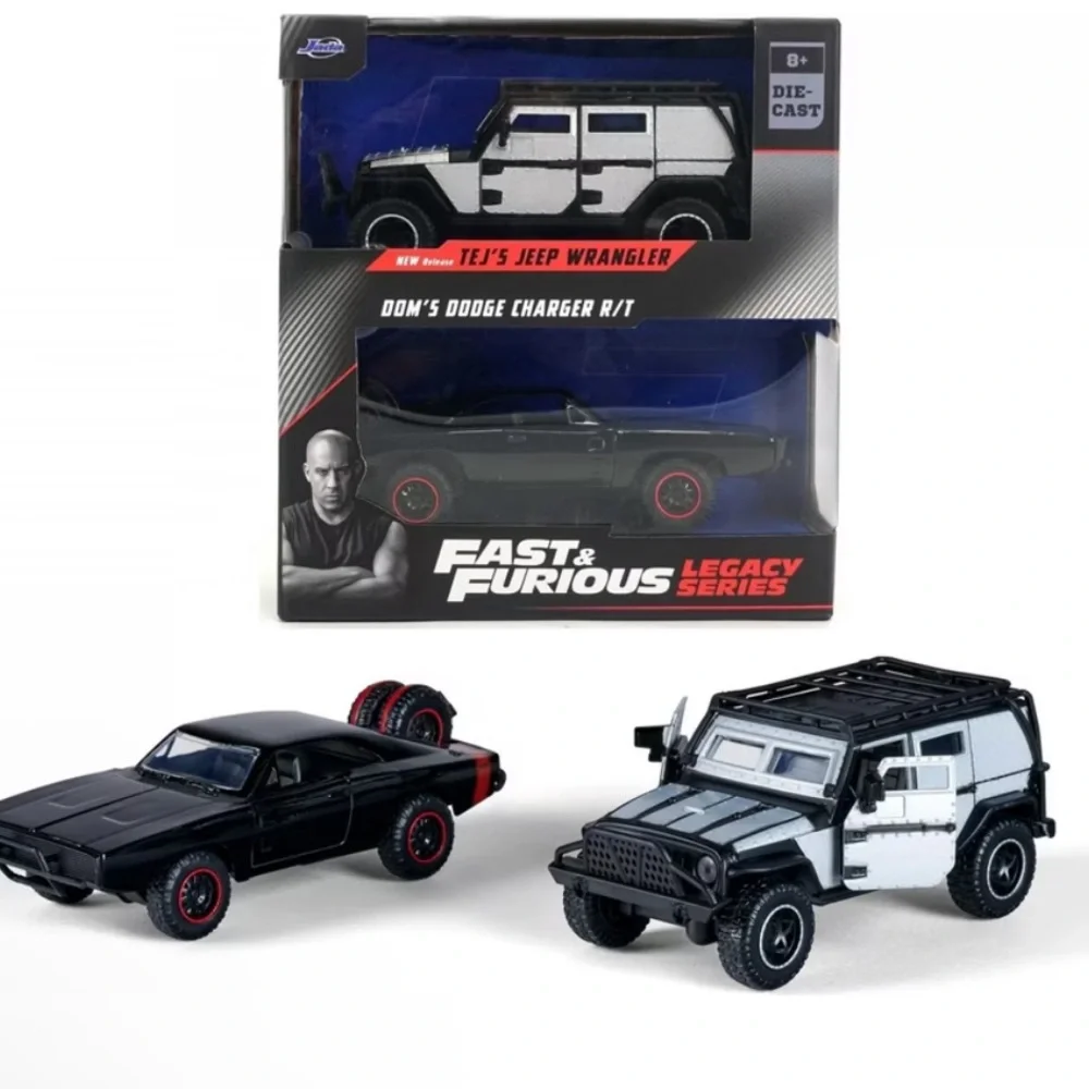Fast &‎ Furious Jada Cars Dom's Dodge Charger R/T 1970 & Tej's Jeep Wrangler
